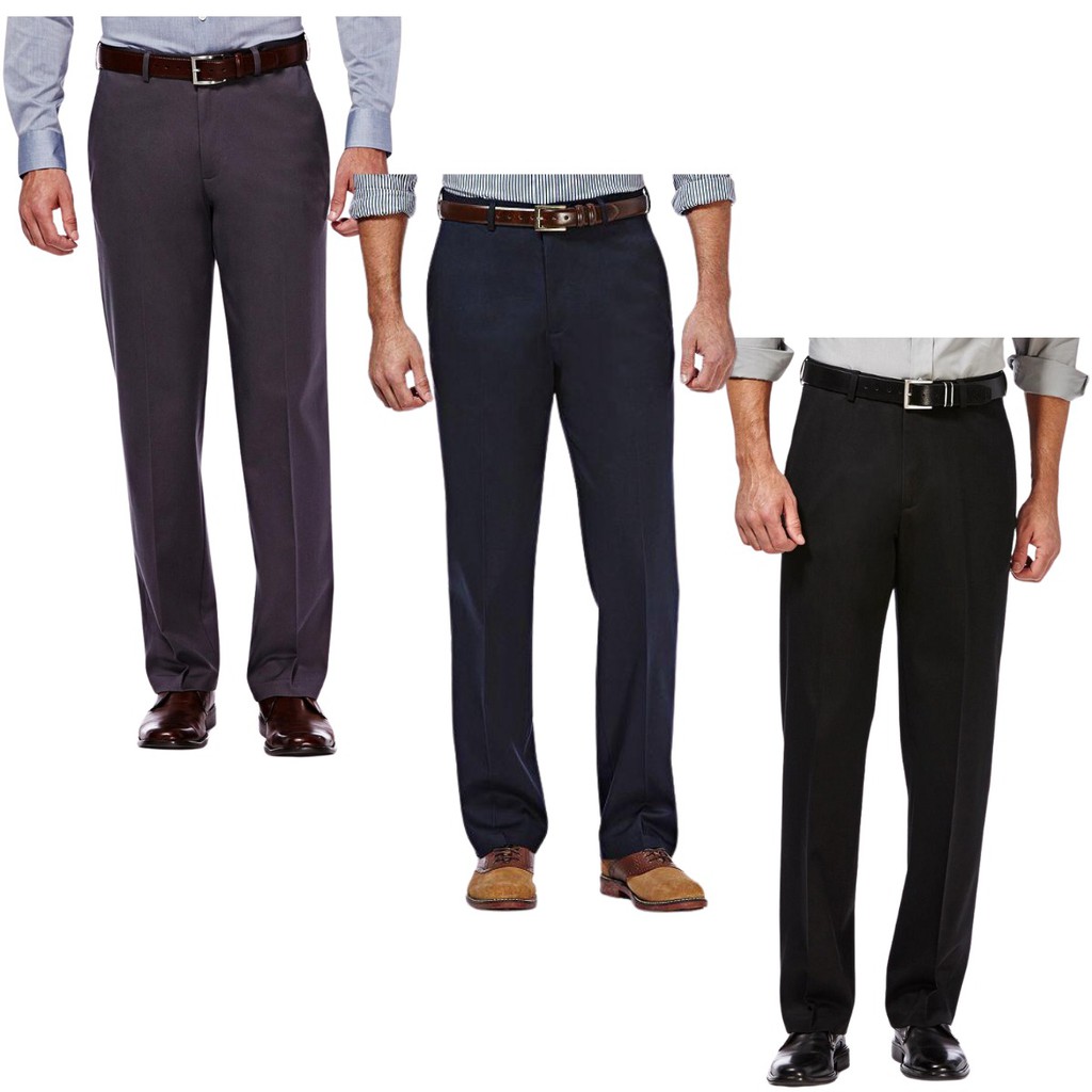 Kit 3 Calças Sociais Masculinas Hook Sem Pregas Em Oxford Cores Variadas