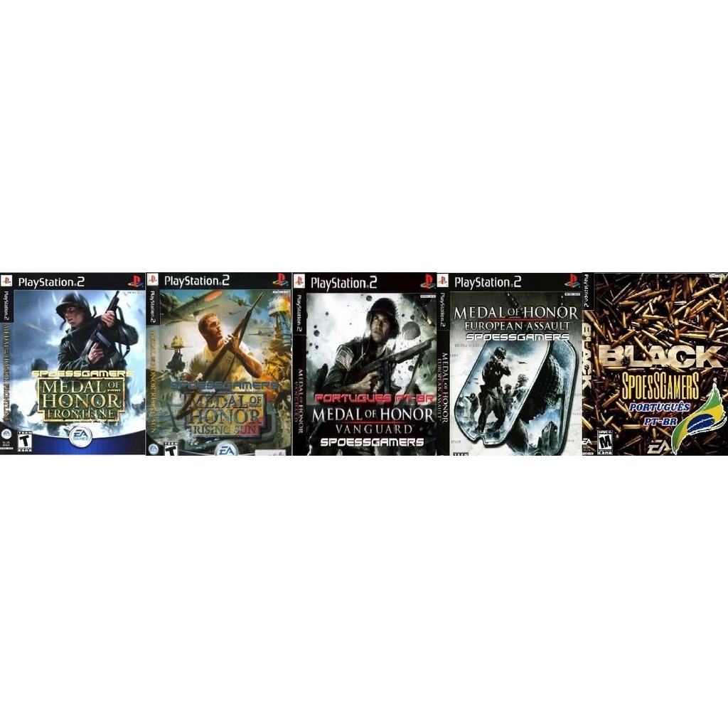 Ps2 5 Jogos Medal Of Honor Black - Miniatura 2