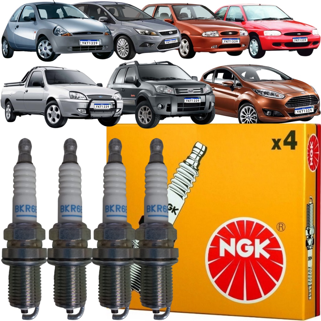 Jogo de Vela Original NGK Courier 1.6 Ecosport 2007 á 2015 Escort Fiesta Focus Ka 1.0 2017 2018 2019 - Spare Parts and Accessories for Vehicles