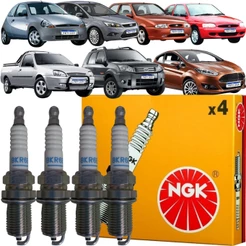 Jogo de Vela Original NGK Courier 1.6 Ecosport 2007 á 2015 Escort Fiesta Focus Ka 1.0 2017 2018 2019