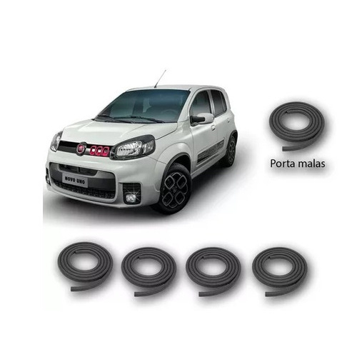 Kit Borrachas De Vedação Porta Uno Vivace 2011 A 2016 4 Portas + Porta Malas em Oferta na Shopee