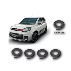 Kit Borrachas De Vedação Porta Uno Vivace 2011 A 2016 4 Portas + Porta Malas