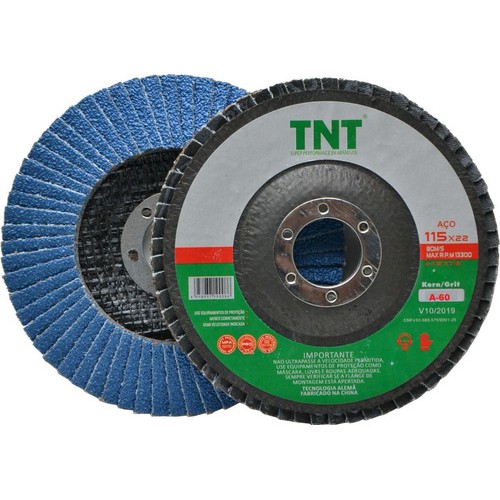 Disco De Lixa Flap 4.1/2 c/10pçs Grão 60 Zirconia p/ esmirilhadeira e lixadeira TNTGREEN Côncavo em Oferta na Shopee