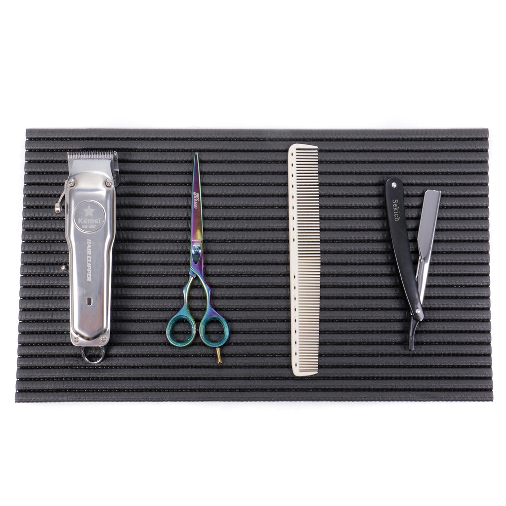 Tapete Bancada Borracha Eva Preto Para Barbeiro Cabeleireiro 25x43 em Oferta na Shopee