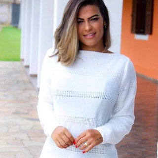 Blusa Feminina De Tricot Blusinha Com Detalhe Em Perola Elegante E Delicada Roupas Femininas