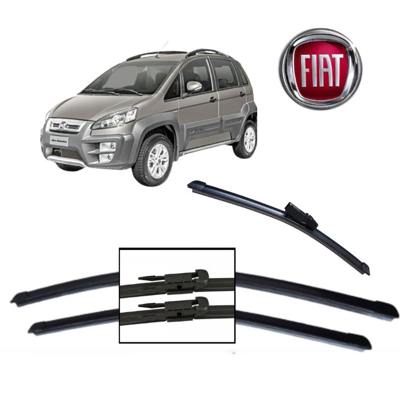 Kit 3 Palhetas Limpador Parabrisa Dianteiro + Traseiro Fiat Idea 2015 2016 PROMOÇÃO em Oferta na Shopee