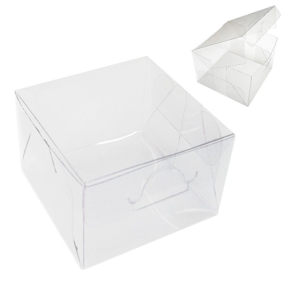 25 Caixinhas De Acetato Transparente 10x10x7 Cm Caixas Festa em Oferta na Shopee