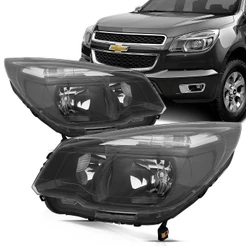 Par Farol S10 2012 2013 2014 2015 2016 Foco Duplo Máscara Negra