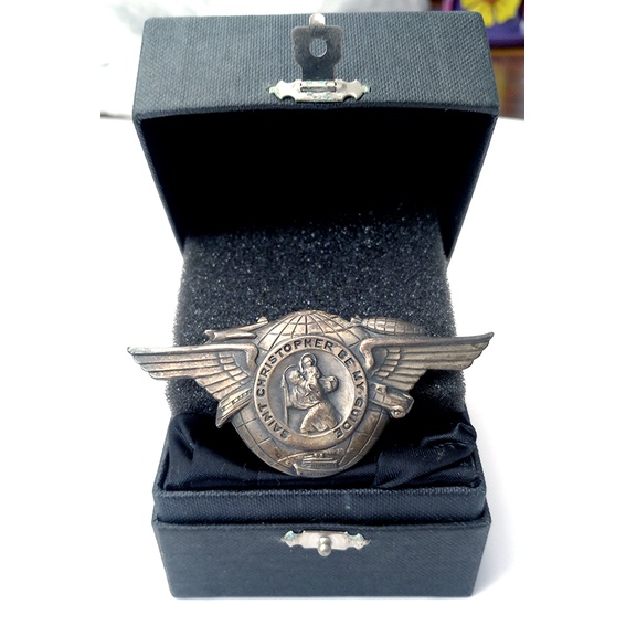 Antiga Medalha veículo Saint Christopher Cristóvão anos 20 em Latão