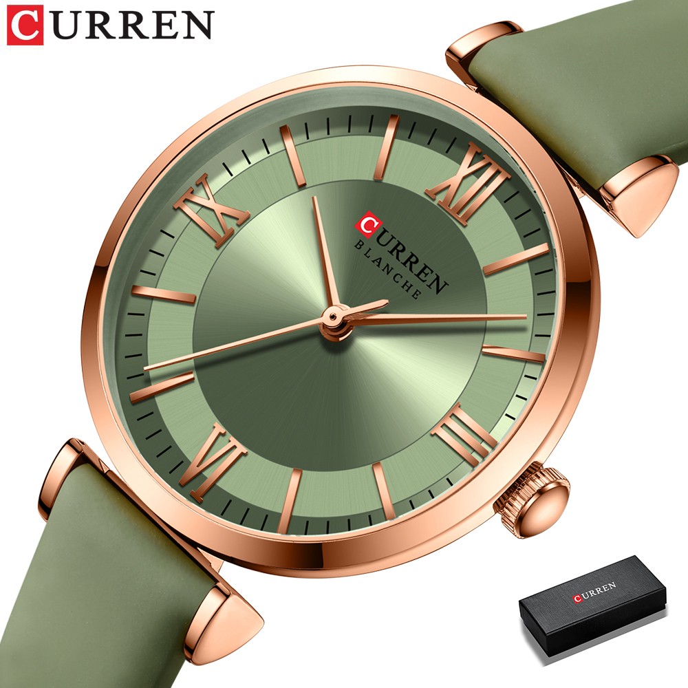 Curren Novos Relógios Para As Mulheres Simples QuartzoPulseira De Couro  9079l em Oferta na Shopee