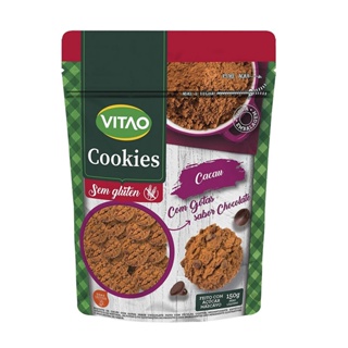 Cookies de Cacau com Gotas de Chocolate Sem Glúten 120g - Vitao em Oferta na Shopee