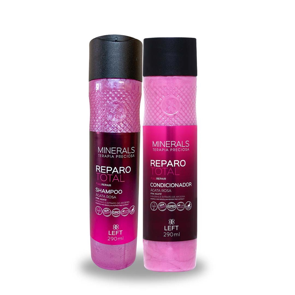 Kit Shampoo + Condicionador Minerals Ágata Rosa 2x275ml Cabelos Danificados