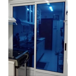 Pelicula Insulfilm azul espelhado,1mx50cm, para janelas, sacadas, vidros, blindex, carros, vidraças e outros.