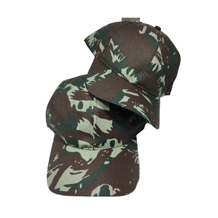 Boné Liso Kit 10 Camuflado Bone Militar Revenda Bune  Verde Exercito Selva Com Aba