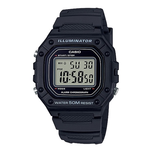 Relógio da Casio, Masculino, Preto, Original, À Prova D'Água, W-218H-1AVDF