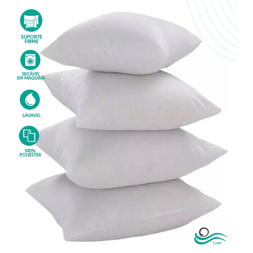 KIT 4 ALMOFADAS LIFE 45x45 FIBRA SILICONADA