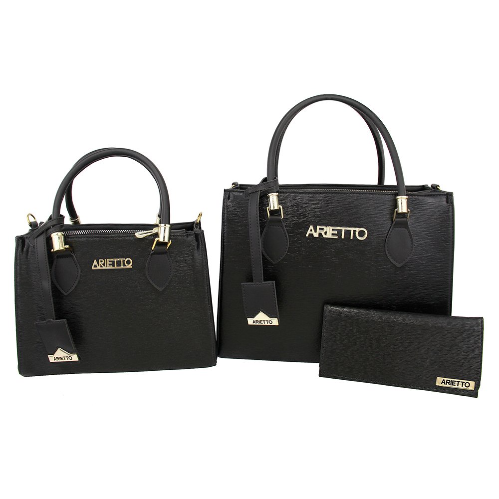 Kit 2 Peças De Bolsa Feminina Baú Grande + Baú Média E Carteira