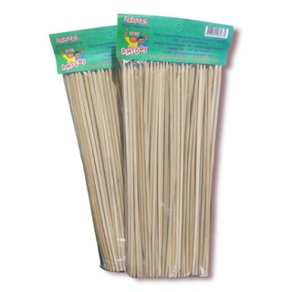 500 Palitos de Churrasco e algodão doce. 35cm. Espetos de Bambu, com ponta, 35 cm