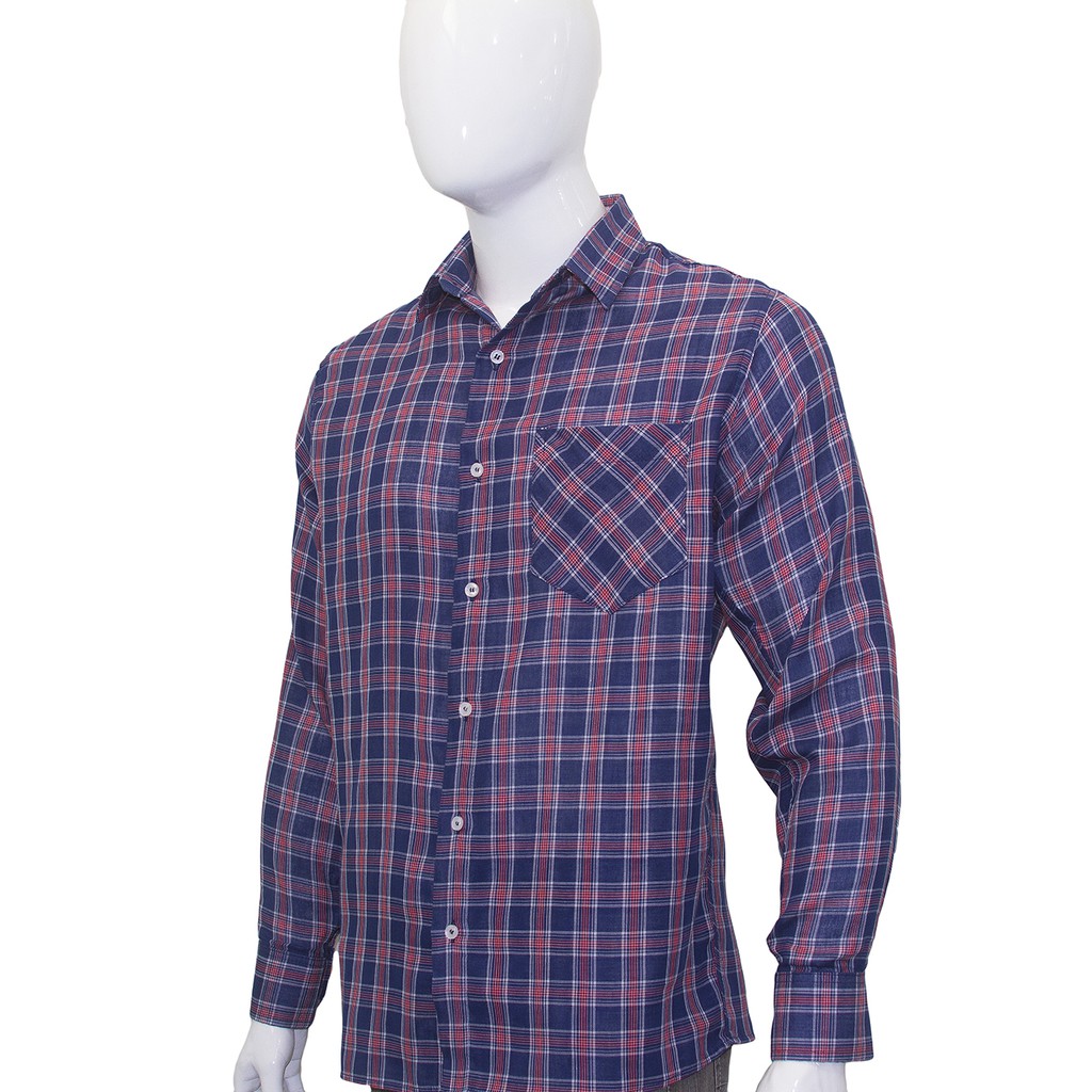 Camisa Social Manga Longa Para Serviço Trabalho Xadrez Fit