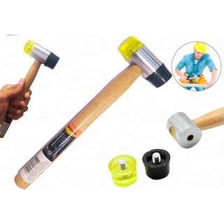 Martelo Com Bordas Intercambiáveis De Plástico, Cabeça 35 Mm Cabo De Madeira / Sparta em Oferta na Shopee