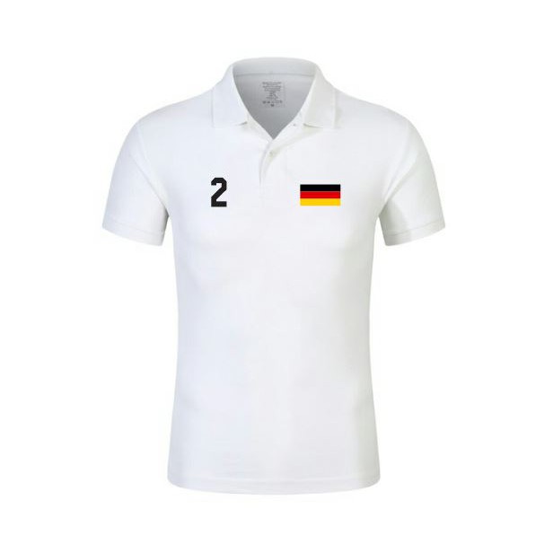 Camisa Gola Polo algodão Bandeira Alemanha Uniformes Passeios..
