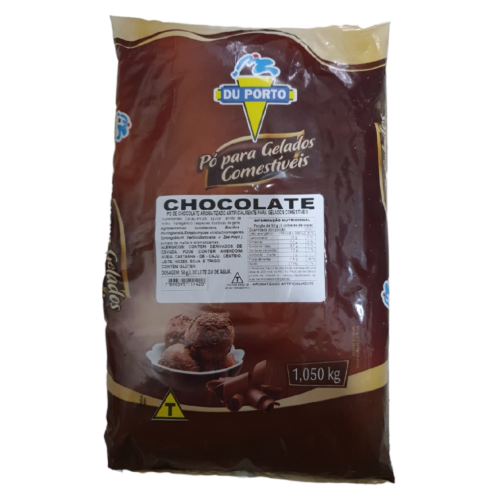 Saborizante em Pó CHOCOLATE Para Picolés, Sorvetes, Gelados e Comestíveis - Du Porto 1Kg