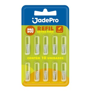 Cartela de Refil para Escova Interdental Formato Cônica Extrafina C/10 Unidades Jadefrog