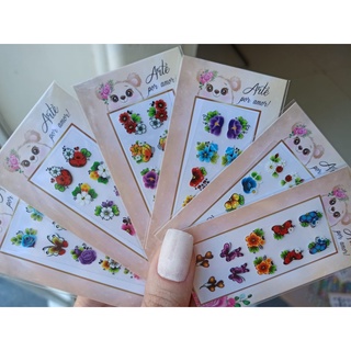 100 Adesivos de unhas 3d (10 cartelas)