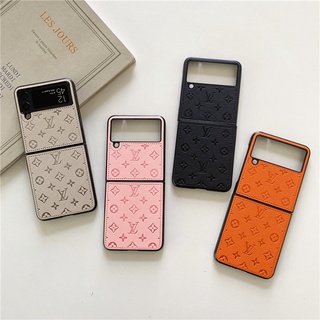 Capa Traseira Em Couro De Luxo Para Samsung Galaxy Z Flip 2 3 4 5 5