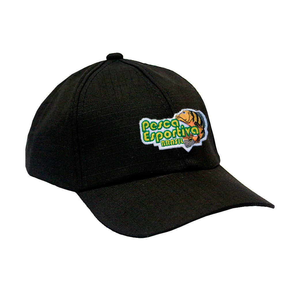 Boné Militar Rip Stop com Patch Aplicado Pesca Esportiva Brasil | Preta - Atack