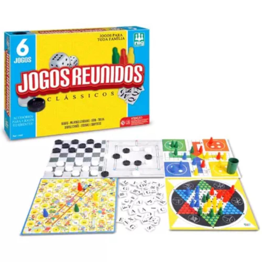 Kit Jogos de Tabuleiro Clássicos 6 em 1 NIG Brinquedos | Shopee Brasil
