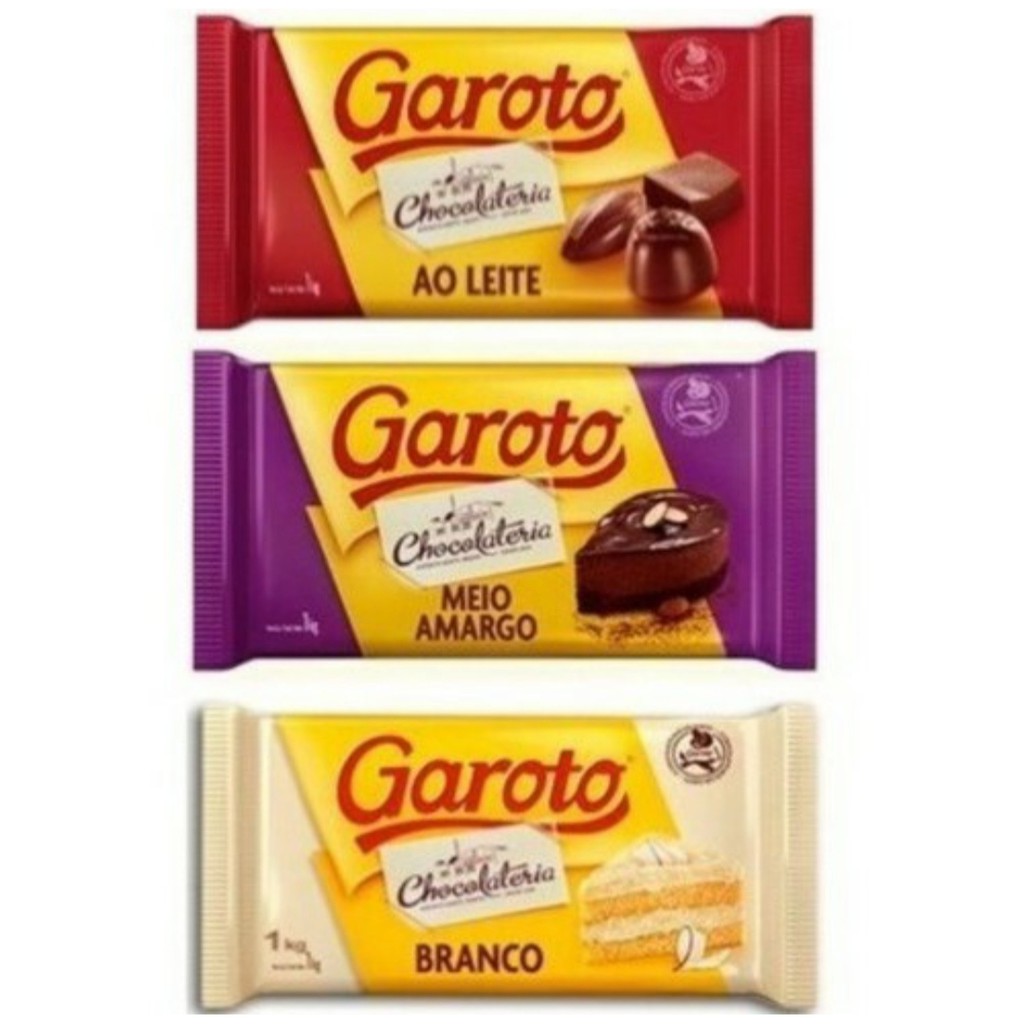 Cobertura Garoto Chocolate Barra 1kg Shopee Brasil