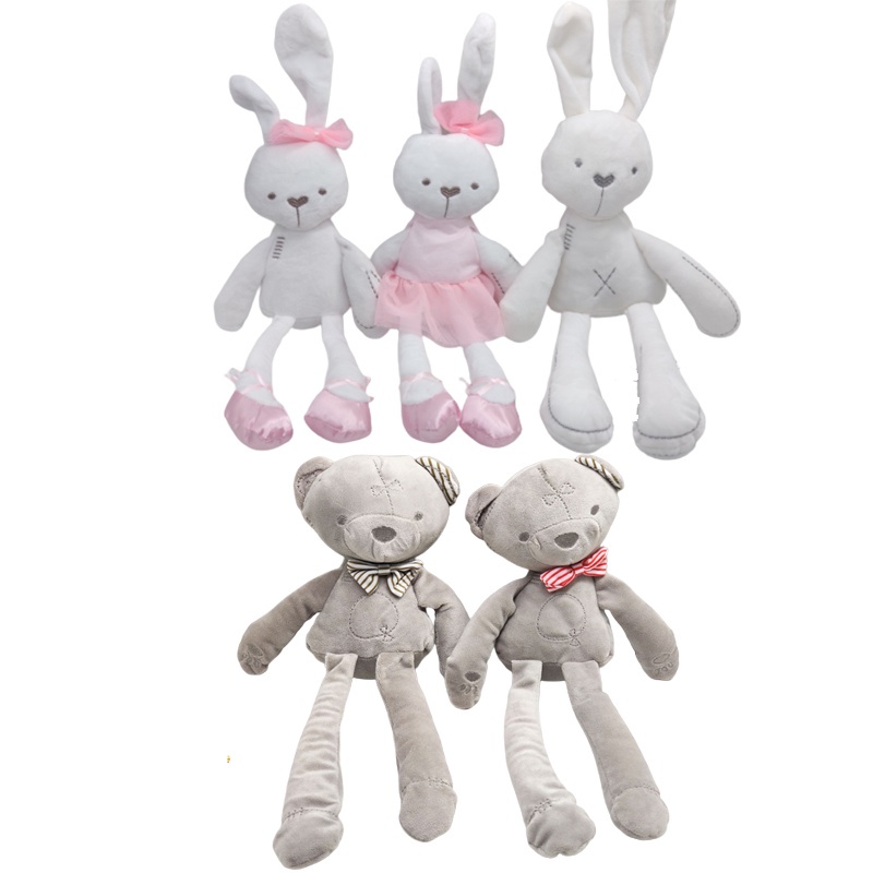 Baby Sleep Soothe Long Ear Bunny Rabbit Bear Plush Doll Soft Stuffed Toy  Kid | Shopee Brasil