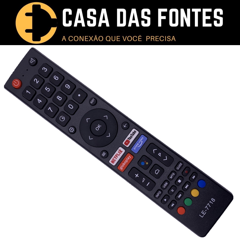 Controle Remoto Smart Tv Philco 4k Netflix GloboPlay YouTube Amazon 7718