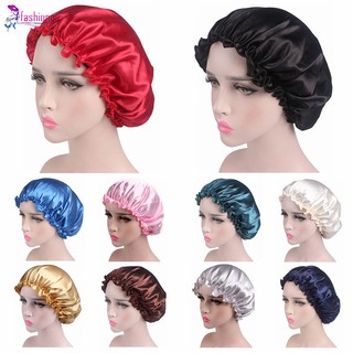 Touca de Cabelo de Cetim/Seda Cor Lisa / Touca Elástica Feminina para Dormir / Cuidar do Cabelo
