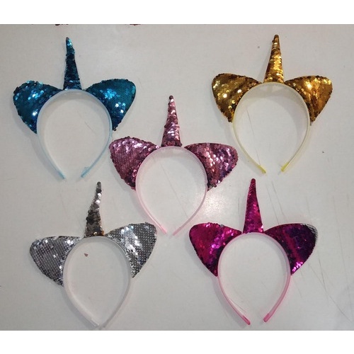 15 Tiaras Unicórnio Com Lantejoulas Cores Sortidas 22x20cm