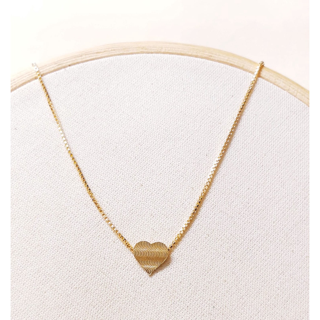 Gargantilha de Coração - Semijoia Folheado a Ouro 18k