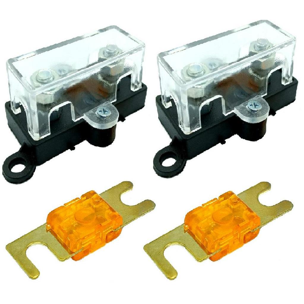 2 Porta Fusível Midi Pequeno 2 Fusíveis Mini Faca 40 Amperes