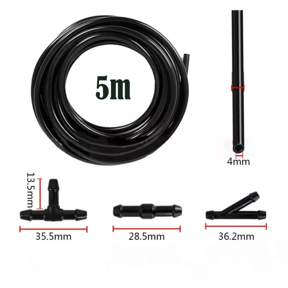 Kit Mangueira 5m Esguicho Limpador Traseiro + Conexão T Y I