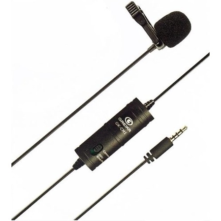 Microfone Lapela Para Celular Dslr Greika Gk-lm1 Lavalier  - Preto