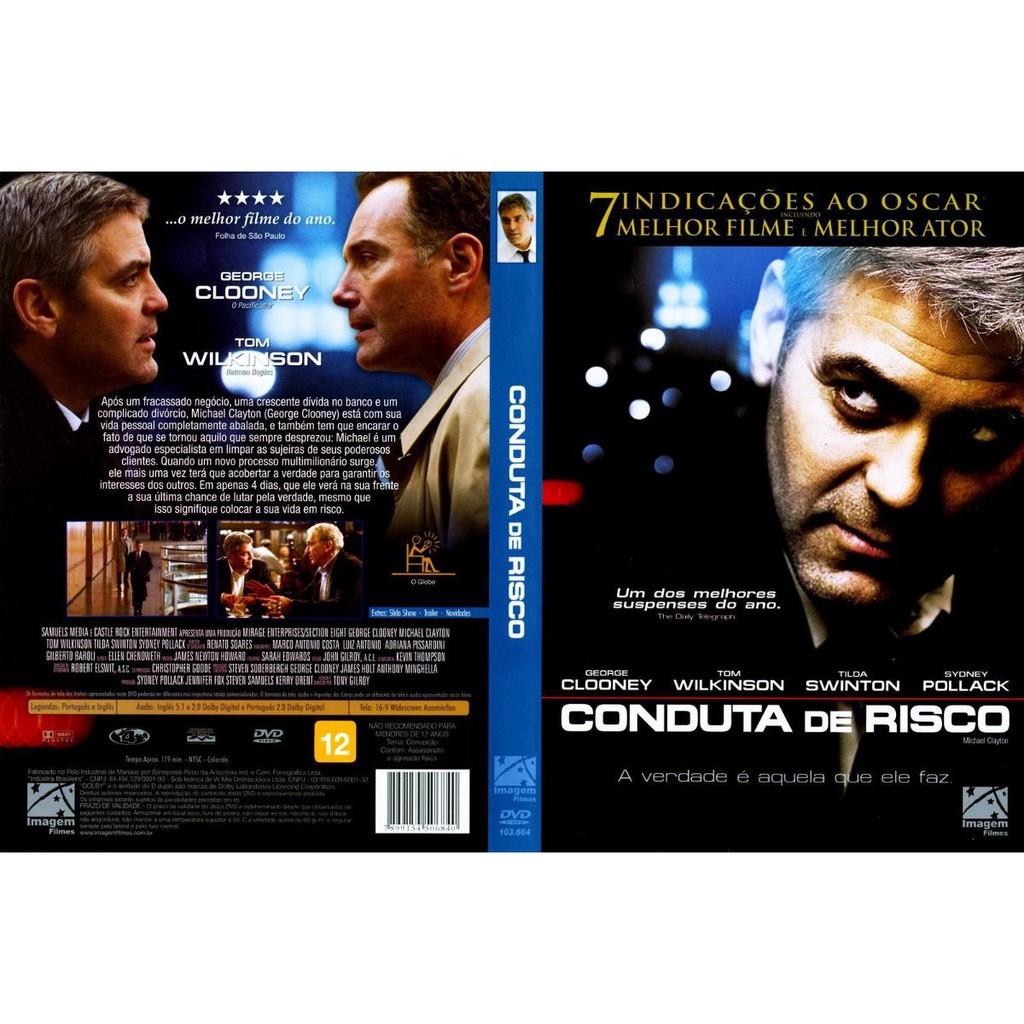 Dvd Conduta De Risco, George Clooney, Suspense, Original