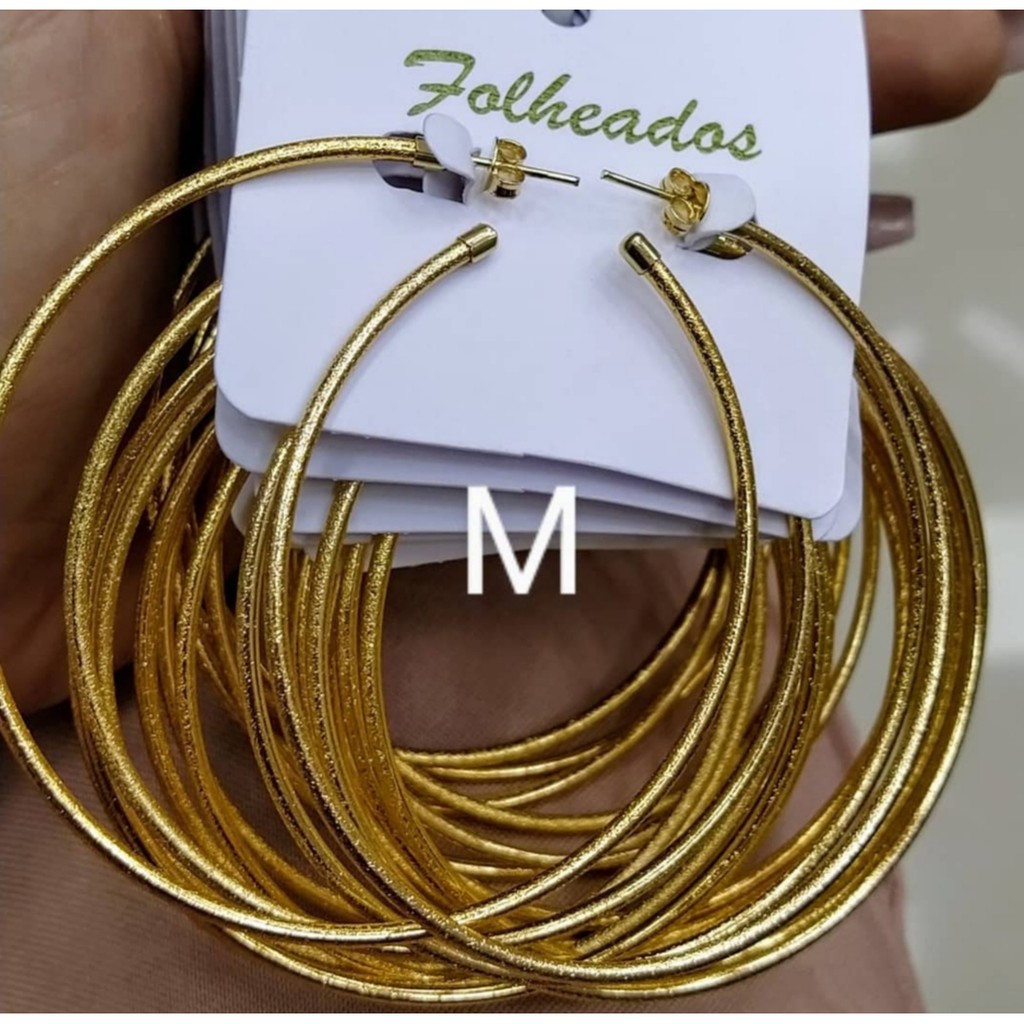 Argola dourada tamanho Media super moderna