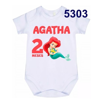 Roupa Body Bebê Personalizado Pequena Sereia  C 5303