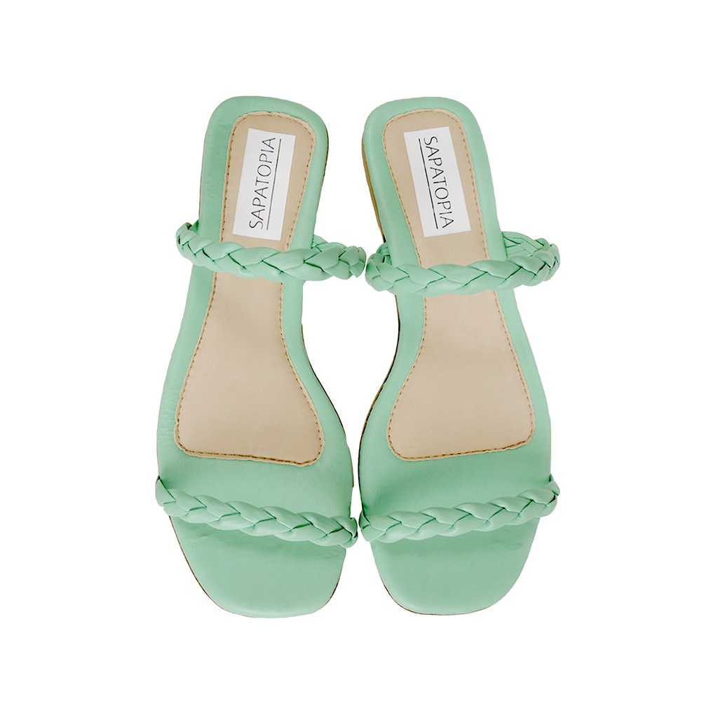 Rasteira trança verde 2022 blogueira confortavel barata tendencia super promoção lançamento moda chinelo feminino rasteirinha feminina duas tiras oferta presente lembrança casamento casual trancinha sacoleira modinha