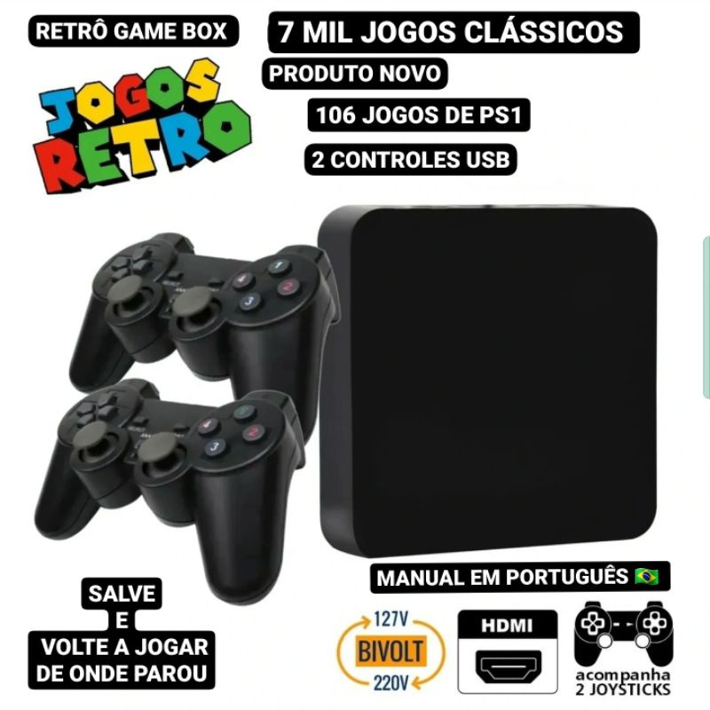 Mini Vídeo Game Retro 360 Jogos Clássicos 8 Bits Portátil + 2