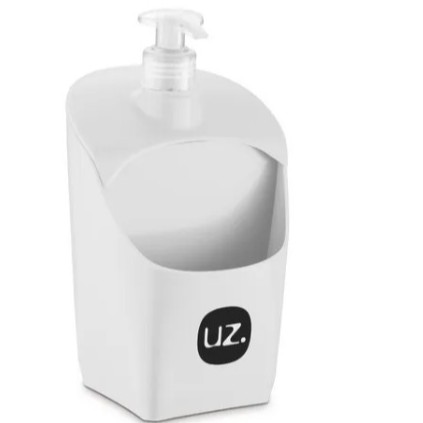 PORTA DETERGENTE E BUCHA PLASTICO C/ACIONADOR- BRANCO- Uz utilidades