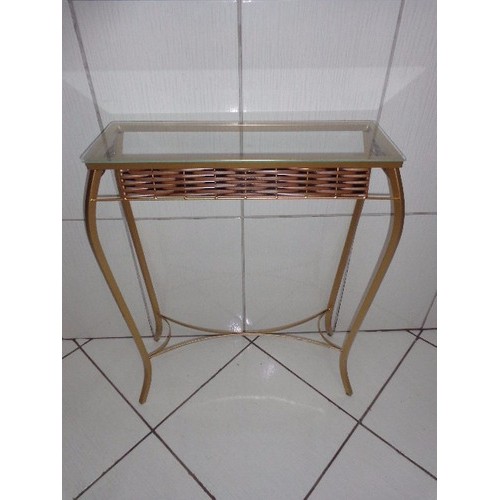Aparador Ferro Com Junco De 60cm Com Vidro Brinde