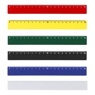 Kit 50 Unidades Régua Plástica 20cm Coloridas Sortidas