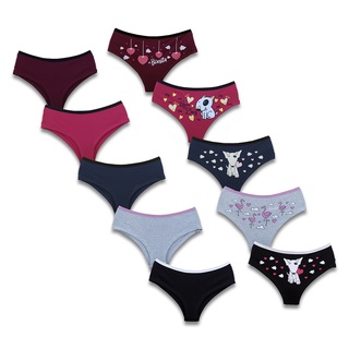 Kit 10 Calcinhas Algodão Sula Lingerie