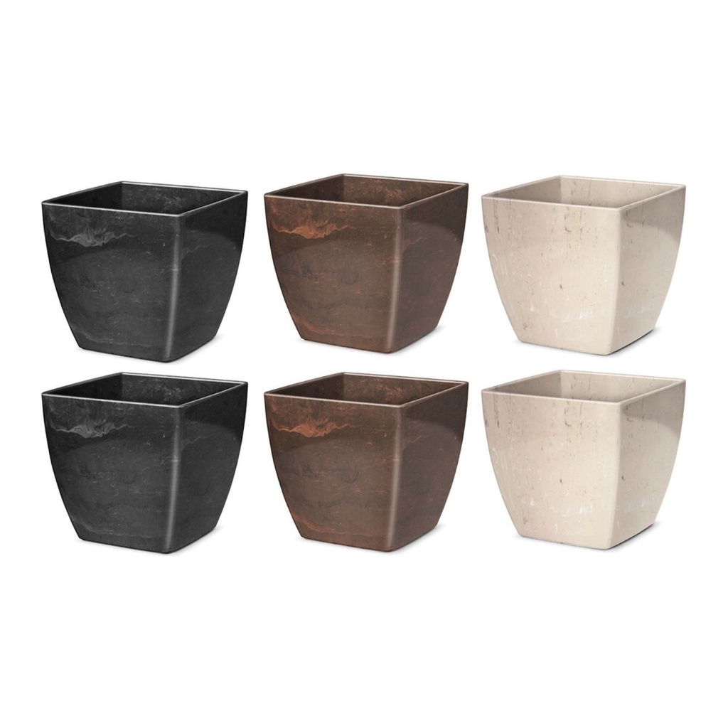 Kit 6 Cachepot Vaso Vasinho Liso Decorativo Quadrado De Cacto e Suculenta - Nutriplan - Promoção!